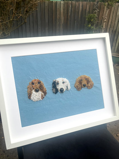 Personalised Embroidered Pet Portrait (CURRENTLY 38 WEEKS PROCESSING TIME DUE TO DEMAND)