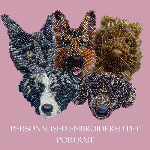Personalised Embroidered Pet Portrait (CURRENTLY 22 WEEKS PROCESSING TIME DUE TO DEMAND)