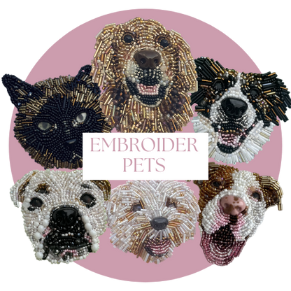 Personalised Embroidered Pet Portrait (CURRENTLY 38 WEEKS PROCESSING TIME DUE TO DEMAND)